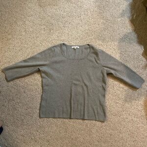 Gray  sweater with 3/4 length sleeve. Only worn a couple times.  Too big now.
